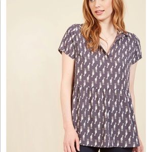 ModCloth peplum top in giraffes